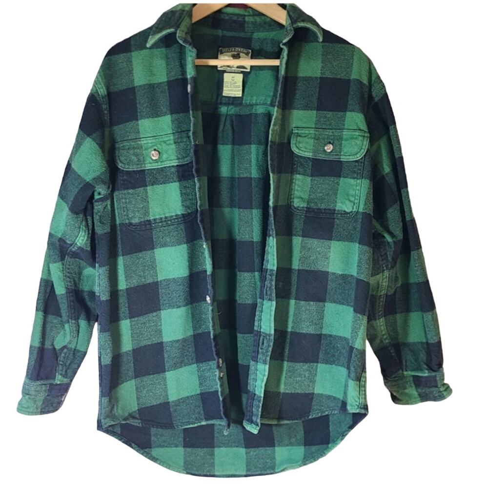 Field & Stream Men's M Flannel Shirt Checkered Heavy-Weight Gorpcore
